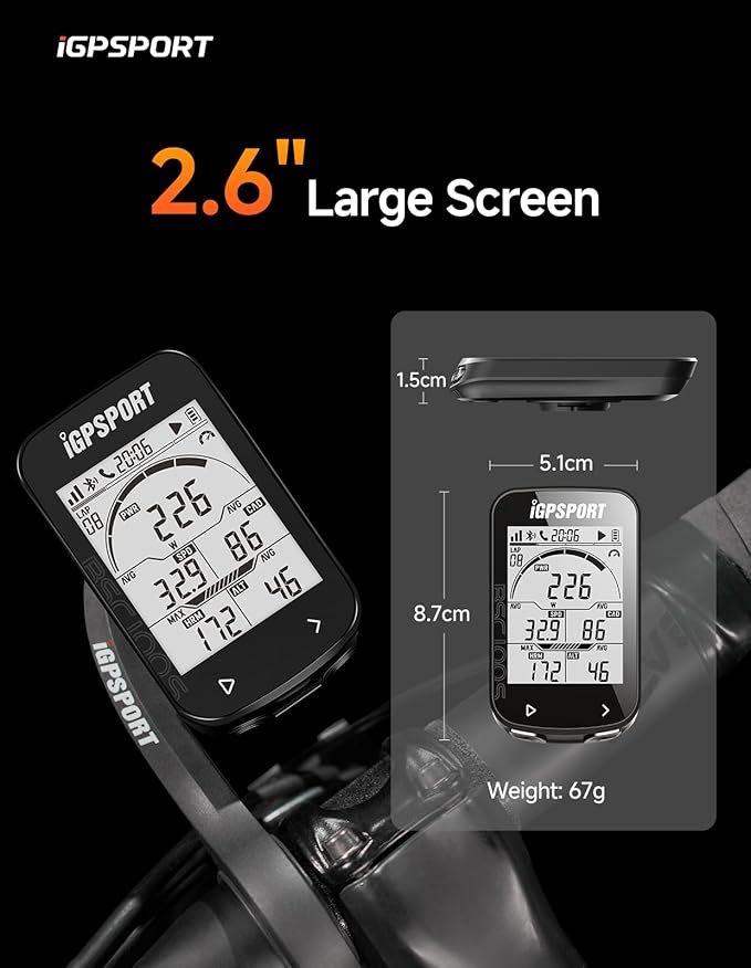 iGPSPORT BSC100S GPS Bike Computer Wireless, 2.6'' LCD Display 40H Rechargeable - Image 2