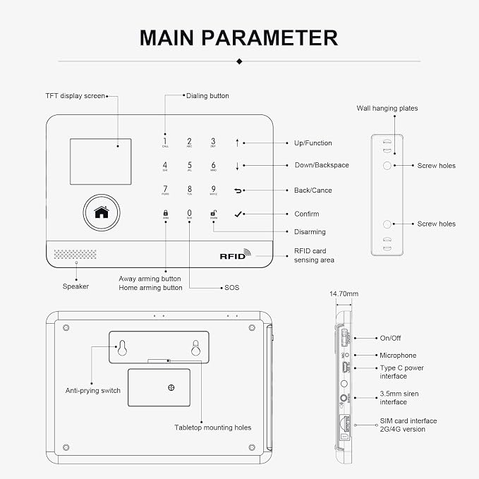 LWOHSI Home Alarm System with LCD Screen, Wireless Home Security Systems with - Image 9