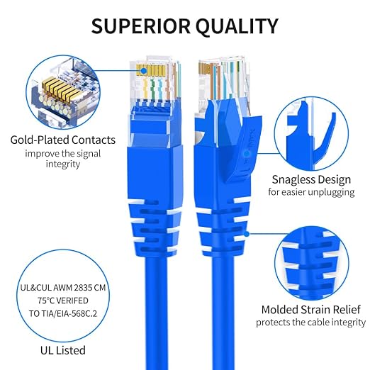 Cat6 Ethernet Cable 10 Feet 10 Pack Network RJ45 Cat6 Internet Patch Cable - Image 3