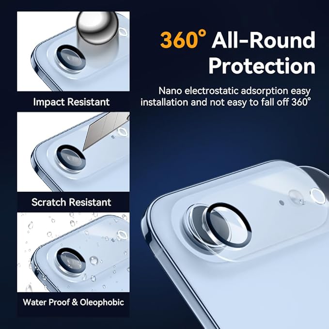 Camera Lens Protector for iPhone 17 Air 6.6", 9H Tempered Glass，Ultra HD - Image 2