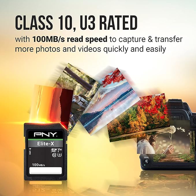 PNY 64GB Elite-X Class 10 U3 V30 SDXC Flash Memory Card - Image 3