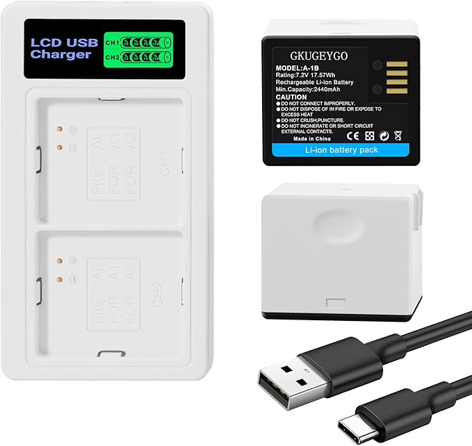 2-Pack A-1 A-1B A-1C Battery for Arlo Pro, Pro 2 by GKUGEYGO