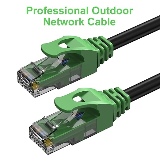 50FT Cat6 Outdoor Ethernet Cable, Heavy Duty Direct Burial, 24AWG CCA Patch Cord - Image 2