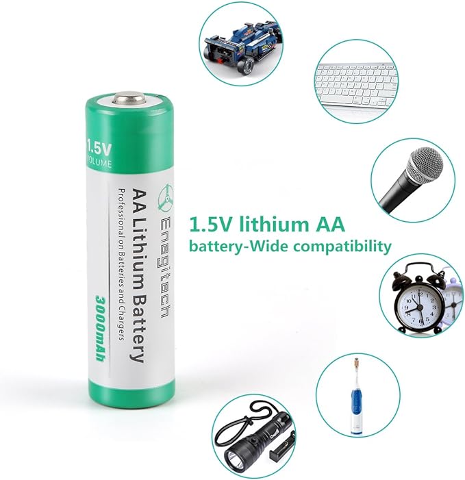 Enegitech AA Lithium Battery, 3000mAh 1.5V Double A Lithium Battery - Image 5