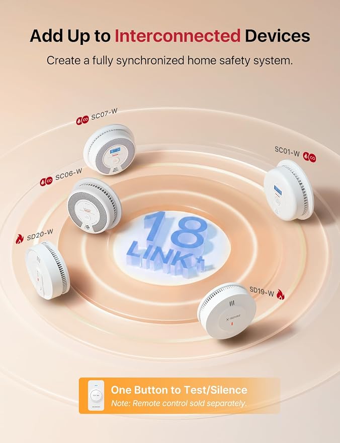 X-Sense Smoke and Carbon Monoxide Detector Combo 10-Year Battery, Wireless - Image 6