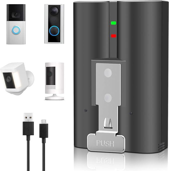 New V4 Battery for Ring-Doorbell-Camera 2/3/4/3+/3plus, Stick-Up Cam, by AIKEBATT