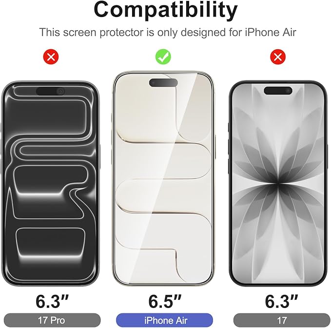 NEW'C 3x Screen Protector for iPhone Air+ 3x Camera Lens Protector, Sensor - Image 2