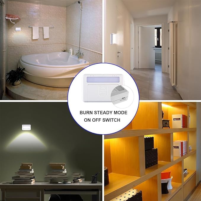 4 Pack Cordless Cabinet Lights, Door Open Activated Sensor Automatic Turn On - Image 6