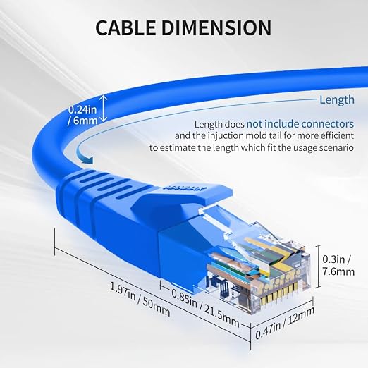 Cat6 Ethernet Cable 1 Feet 10 Pack Network RJ45 Cat6 Internet Patch Cable - Image 6