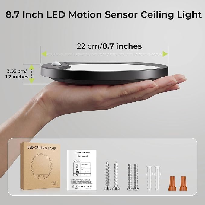 hepside 4 Pack Motion Sensor Ceiling Light Wired, 3000K/4000K/6500K LED Flush - Image 8