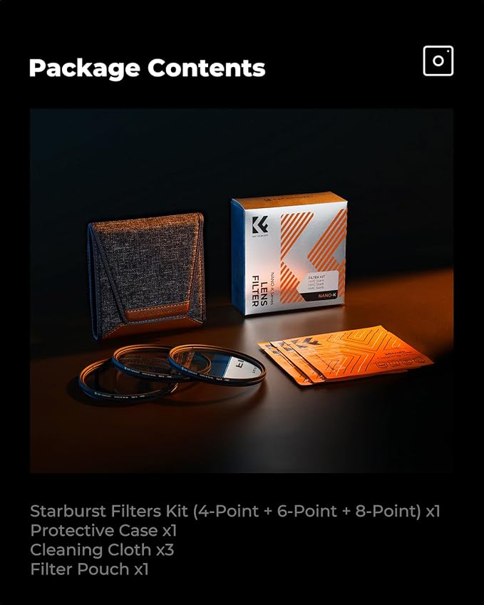 K&F CONCEPT 67mm Star Filters Kit 4 Points 6 Points 8 Points Cross Screen - Image 7