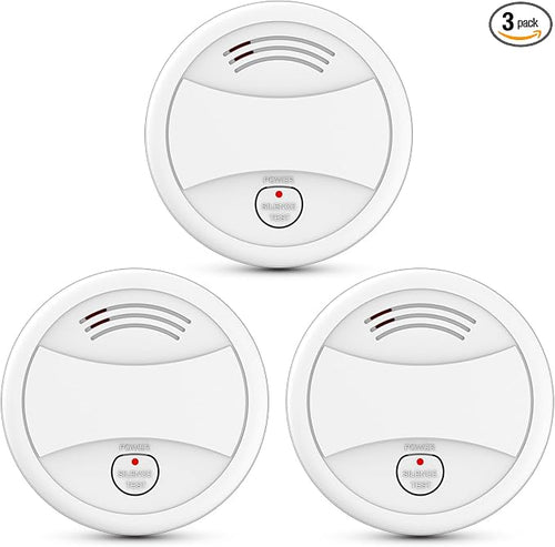 3 Pack Photoelectric Smoke Detector, 10-Year Battery Operated Fire Alarm by Unknown