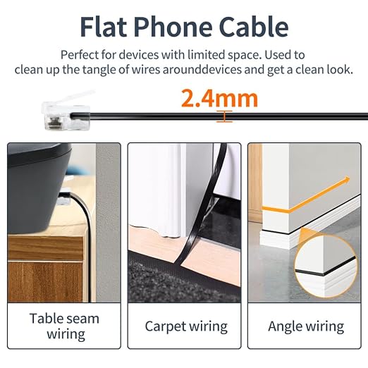Phone Cable 25 Feet Telephone Line Cord - Image 6