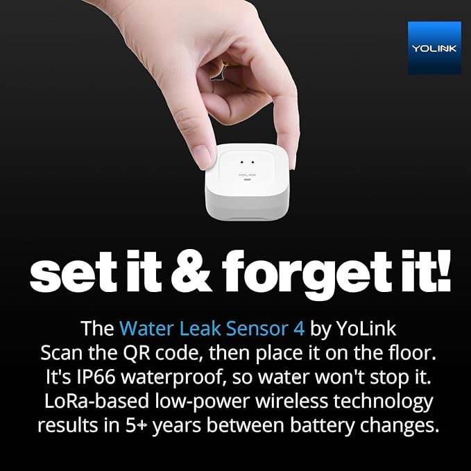 YoLink Water Leak Starter Kit: Hub + 6 Leak Sensor 4, LoRa Long-Range, - Image 8