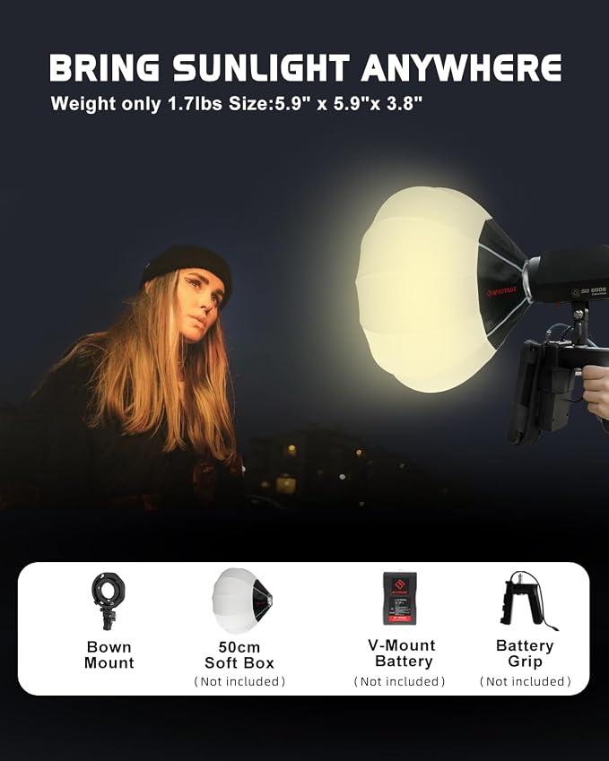 IFOOTAGE LED Video Light 70W SL1 60BNA Bi-Color Photography Lighting, - Image 4