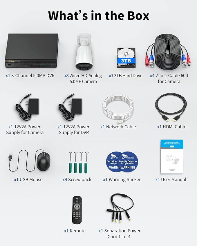 《80ft IR Night Vision & 5MP Super HD》Wired Security Camera System Outdoor - Image 8