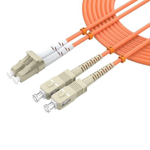 Multimode Duplex OM1 Fiber Patch Cable LC/UPC to SC/UPC 0.6M/1.96FT Fiber Optic by lidkew