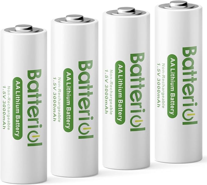 Lithium Batteries AA, Double A Batteries 3000mAh 1.5V Long Lasting by Batteriol
