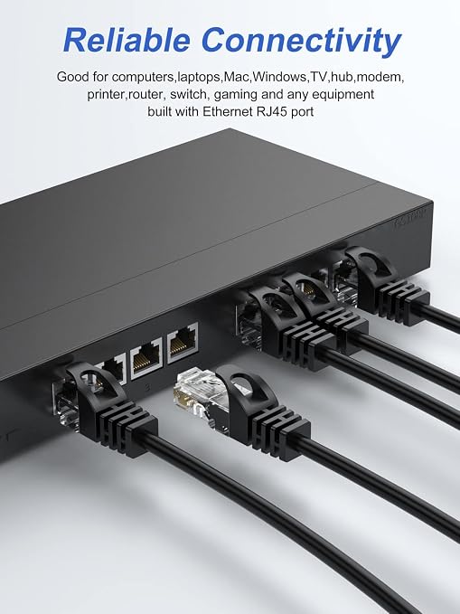 Short Ethernet Cable 0.5FT 2-Pack, Cat6 Patch Cable 6 inch Cord 10Gbps - Image 6