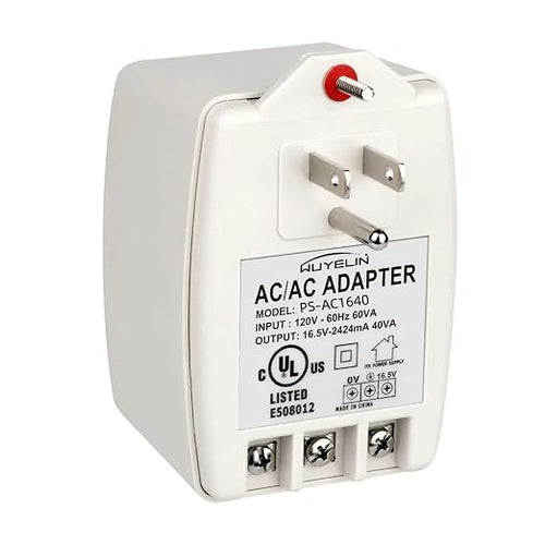16.5V 40VA Burglar Alarm Systems and Doorbell Transformer, 16.5V Plug in by WUYELIN
