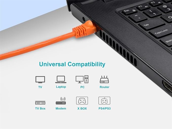 Monoprice Cat5e 7ft Orange Patch Cable UTP 24AWG 350MHz Pure Bare Copper - Image 6