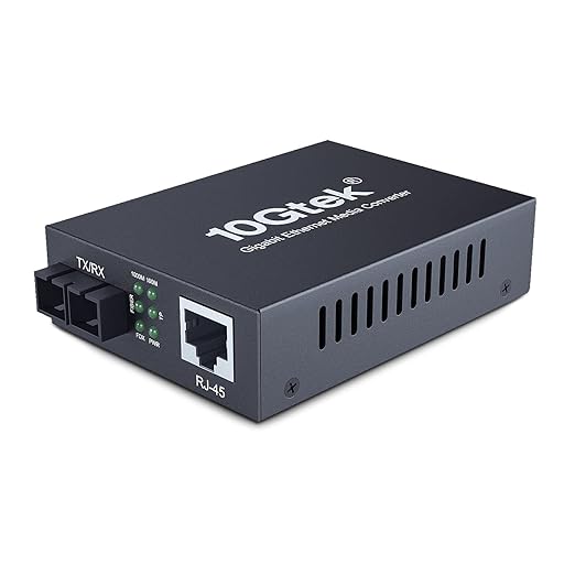 Gigabit SC to RJ45 Fiber Media Converter, 10/100/1000Mbps RJ45 Port to 1000Mbps by HiFiber