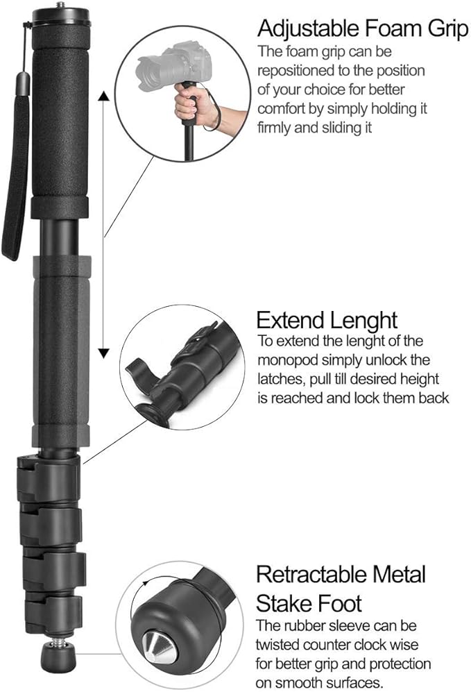 Acuvar 62 Inch Photography Monopod - Image 2