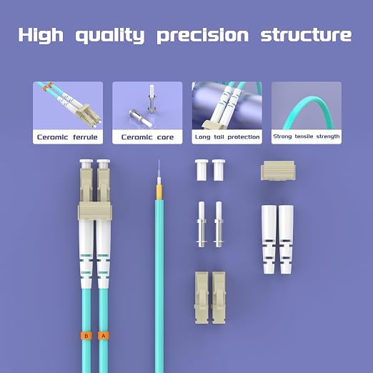 OM3 Fiber Patch Cable 7.5Meter/25ft, LC/UPC-FC/UPC Fiber Optic Cable Cord LSZH - Image 4