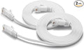 BUSOHE Cat6 Ethernet Cable 10FT 2Pack White, Cat-6 Flat RJ45 Computer Internet by BUSOHE