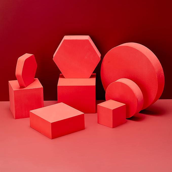 8PCS Geometric Cube Photo Props Set, Hard Foam Photography Background Props by Yiemoge