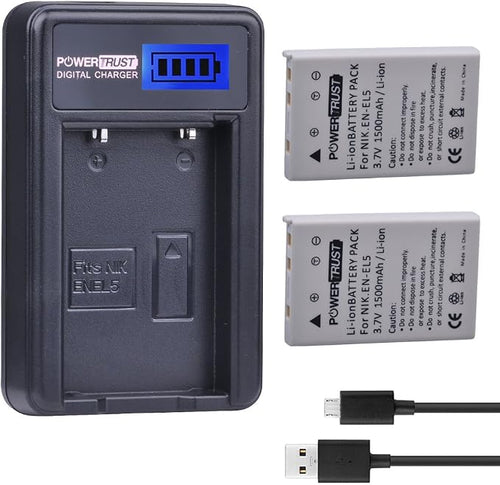 2 Pack EN-EL5 Camera Battery and LCD USB Charger by Unknown