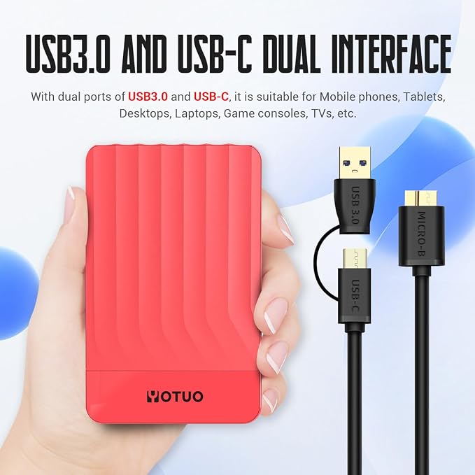 YOTUO Portable External Hard Drive Storage Expansion Mobile HDD USB 3.0 - Image 4