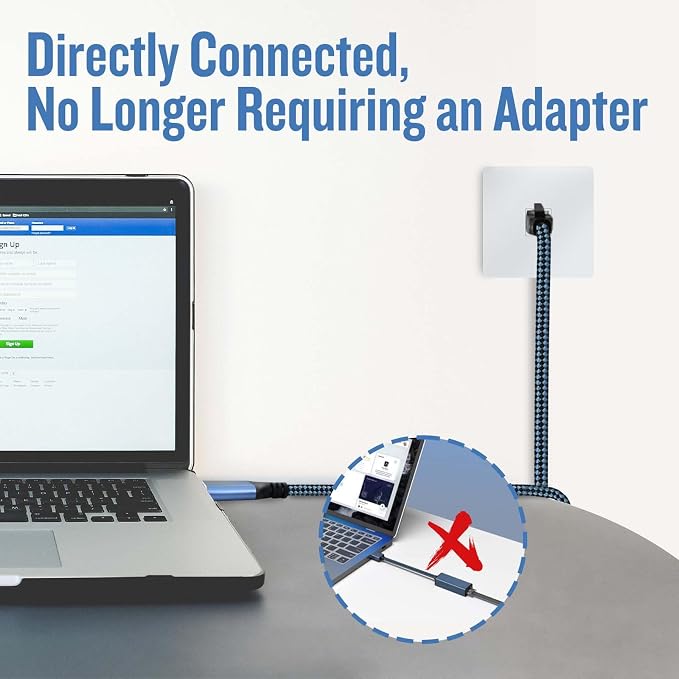USB C to Ethernet Cable, 30Ft Type C to RJ45 Cable, USB C to Gigabit Ethernet - Image 3