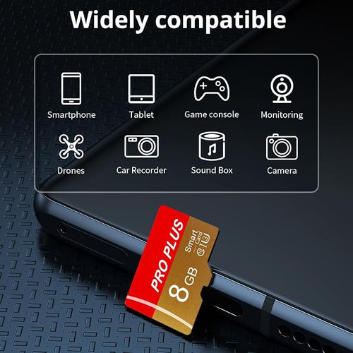 2 Pack TF Card 8GB with Adapter, High Speed Memory Card, UHS-I C10 A1 Memory TF - Image 2