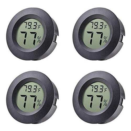 4-pack Mini Hygrometer Thermometer Fahrenheit Indoor Room Round Humidity by BuynowonVeanic