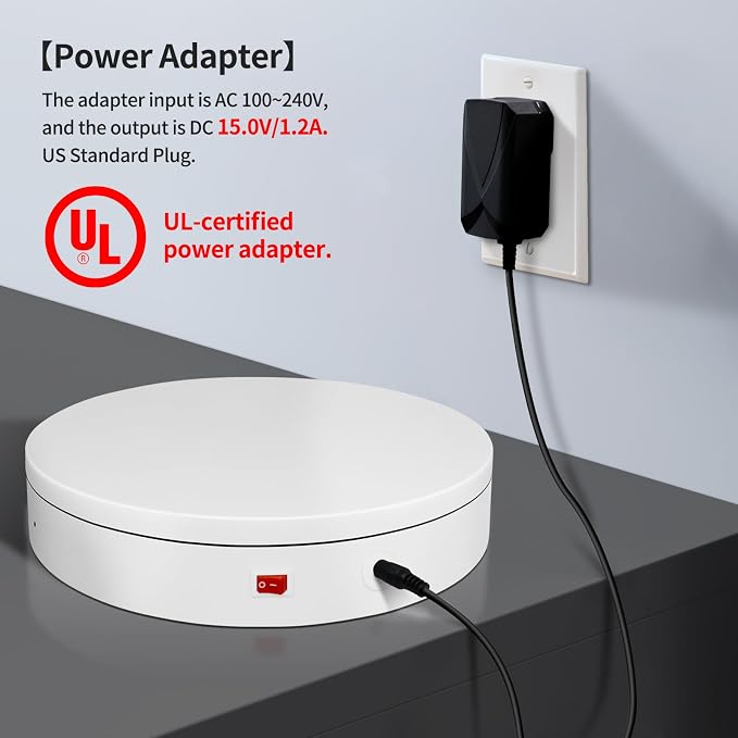 12.6Inch/350lbs Capacity Large Rotating Platform, Remote Rotating Display Stand - Image 9