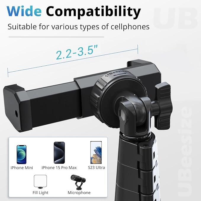UBeesize 67" Phone Tripod & Selfie Stick, Camera Tripods Stand - Image 3