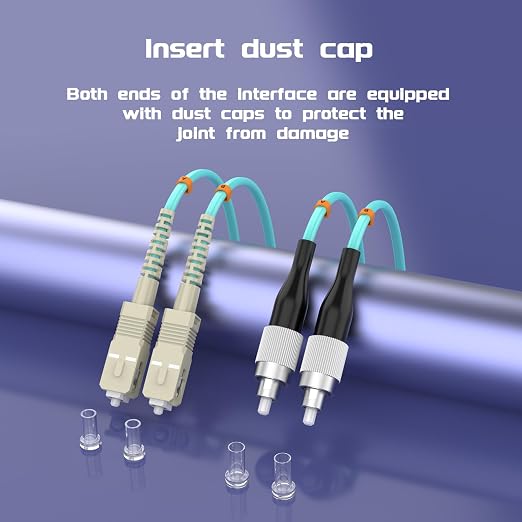 SC/UPC to FC/UPC Fiber Patch Cable OM3 25Meter/82ft 10GB/Gigabit Multimode - Image 6
