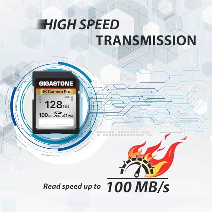 【5-Years Data Recovery】 GIGASTONE 128GB SD Card, 4K Camera Pro, UHS-I A1 V30 U3 - Image 3