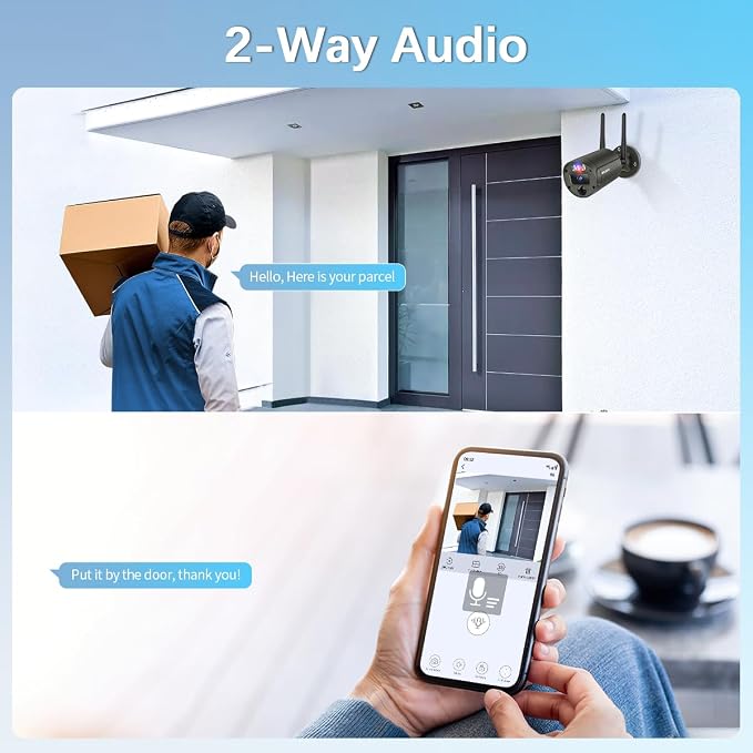【2-Way Audio & 90 Days Storage】 Wireless Security Camera System, Wireless - Image 3