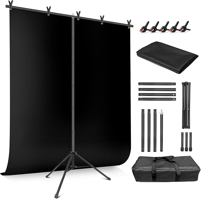 Black Backdrop Background with Stand by JEBUTU