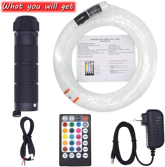 Fiber Optic Light Car Ceiling Starlight Headliner Kit 500 Pieces 0.03in 9.8ft - Image 7