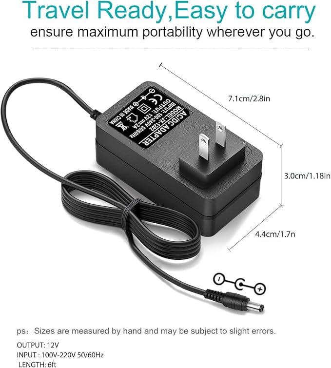 Replacement 12V AC DC Power Cord Charger - Image 5