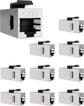 10 Pack Cat 6 Shielded Keystone Coupler, Cat6 Keystone Jacks Female to Female by VANDESAIL