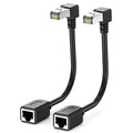 2Pack Cat6 Extension Cable 90 Degree 10cm-4inch, CAT 6 Ethernet Extender Right by JUXINICE