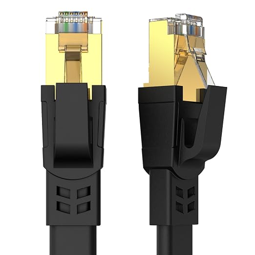 CAT8 Ethernet Cable 25 ft, High Speed Heavy Duty Cat8 LAN Network Cable 40Gbps by Qiuean