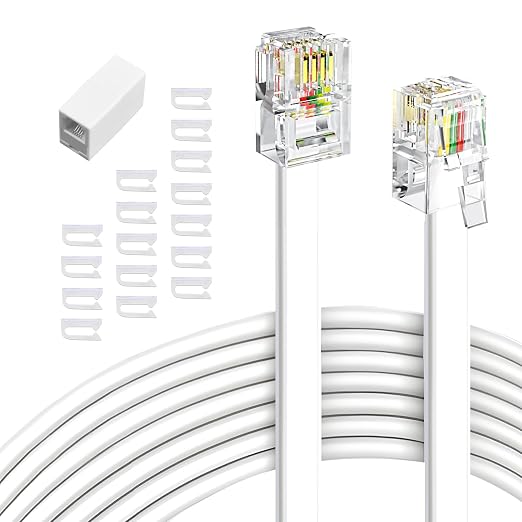 Phone Extension Cord 15 Ft 1pcs, Telephone Cable by moeverEx