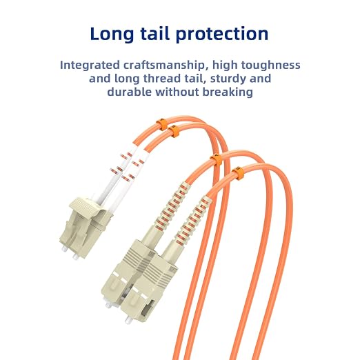 Multimode Duplex OM1 Fiber Patch Cable LC/UPC to SC/UPC 1M/3FT Fiber Optic - Image 5