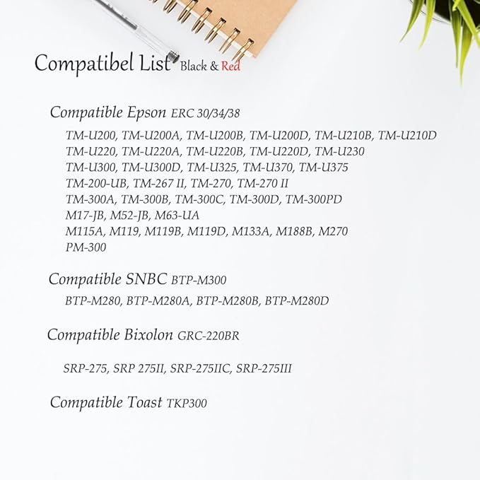 Bigger Replacement for ERC-30, ERC 30 34 38 B/R Compatible Ribbon Used - Image 2
