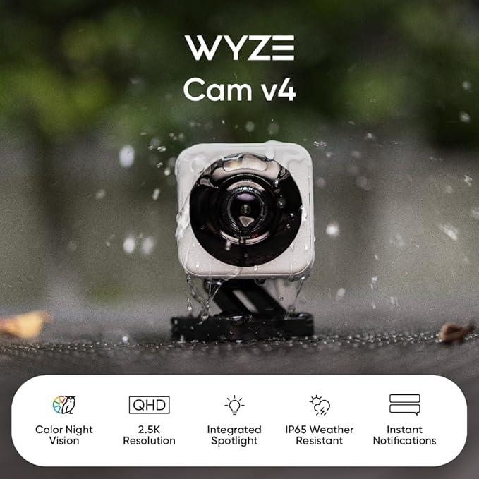 WYZE Cam v4, 2.5K AI Security Camera, Indoor/Outdoor Cameras - Image 2